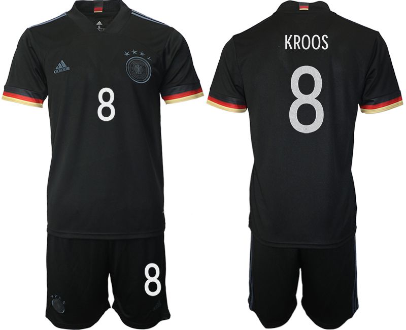 Men 2020-2021 European Cup Germany away black #8 Adidas Soccer Jersey